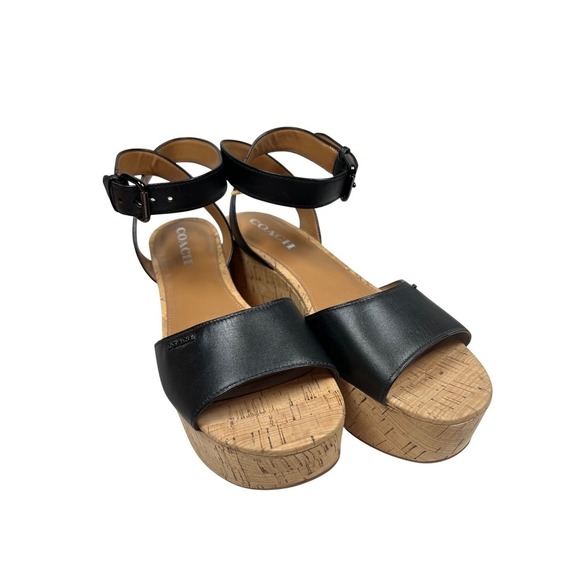 NWOT Coach Becka Black Platform Sandal, Black, Size 10B - Picture 11 of 12